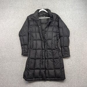 The North Face 600 Down Coat Long Trench Puffer Hooded Jacket Black Womens Small
